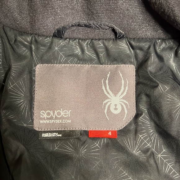 Spyder black starburst snowboard ski jacket size 4 winter coat cold weather - Picture 13 of 16